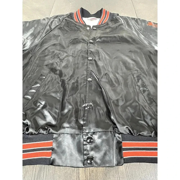 Vintage Rickwood Lumberjacks Satin Jacket Black & Orange Men's Large 42 44 USA - Picture 4 of 15